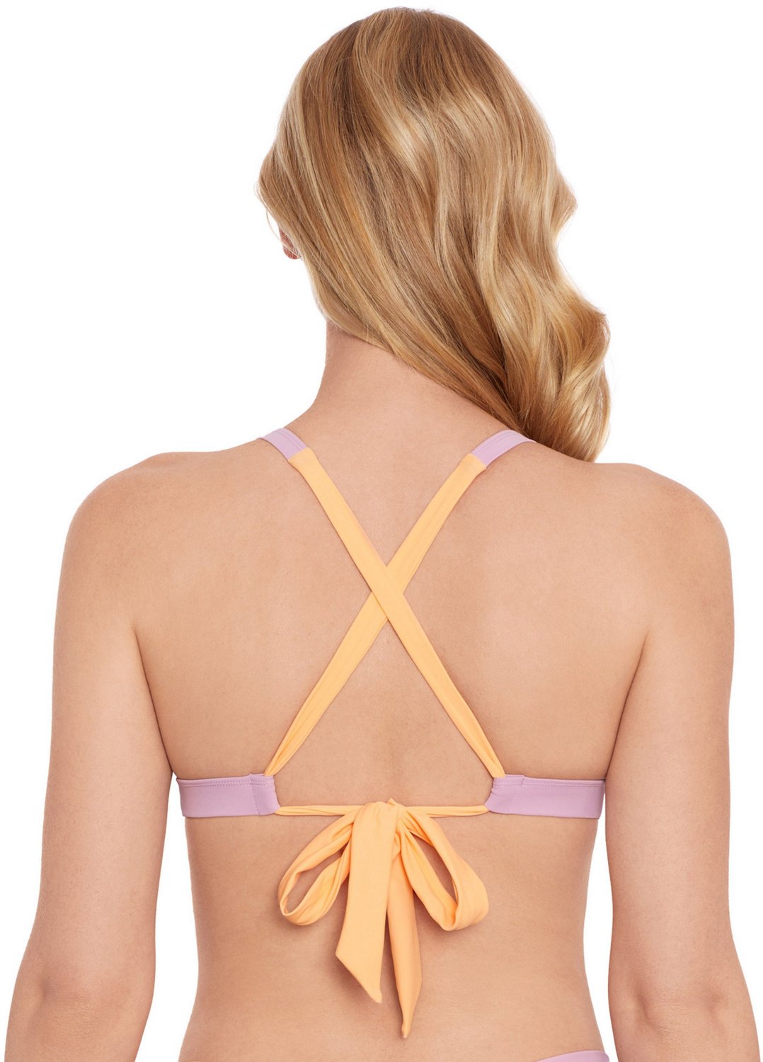 Salt + Cove Juniors' X-Back Triangle Solid Bikini Top - view number 2