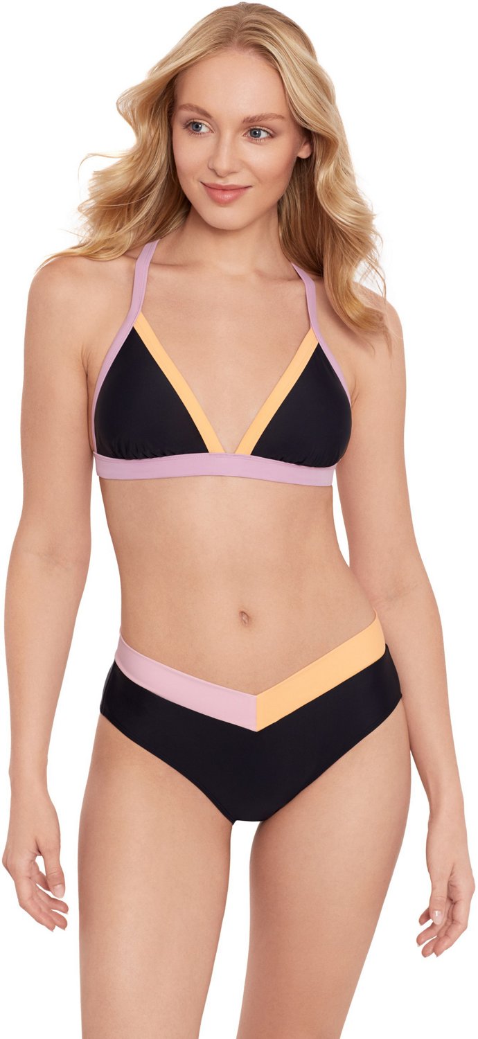 Salt + Cove Juniors' X-Back Triangle Solid Bikini Top - view number 3