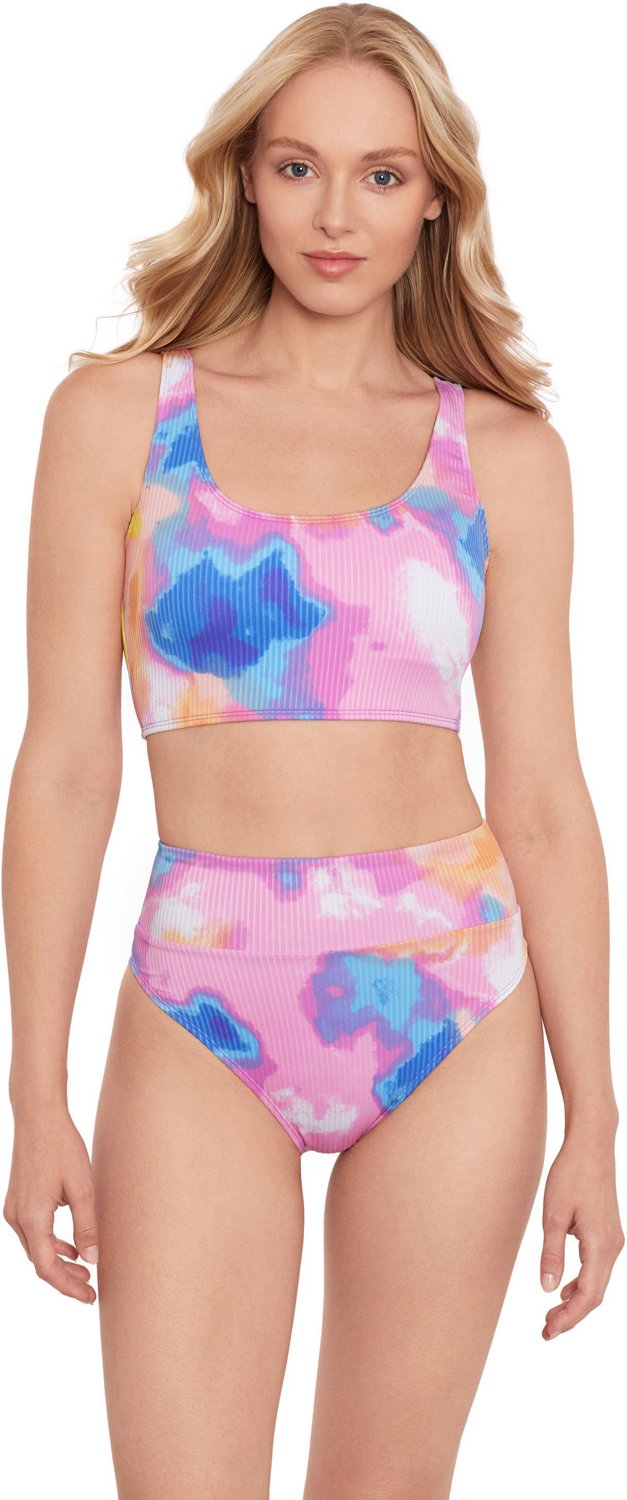 Salt + Cove Juniors' Tie-Dye Longline Tank Swim Top - view number 3