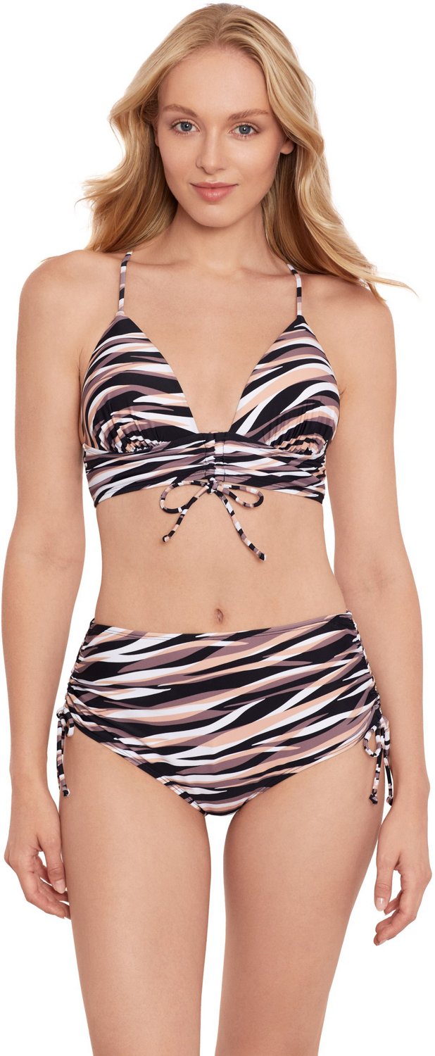 Salt + Cove Juniors' Stripes Tunnel Front Midkini - view number 3