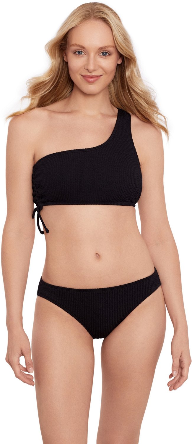 Salt + Cove Juniors' Solid 1-Shoulder Swim Top with Tie - view number 3