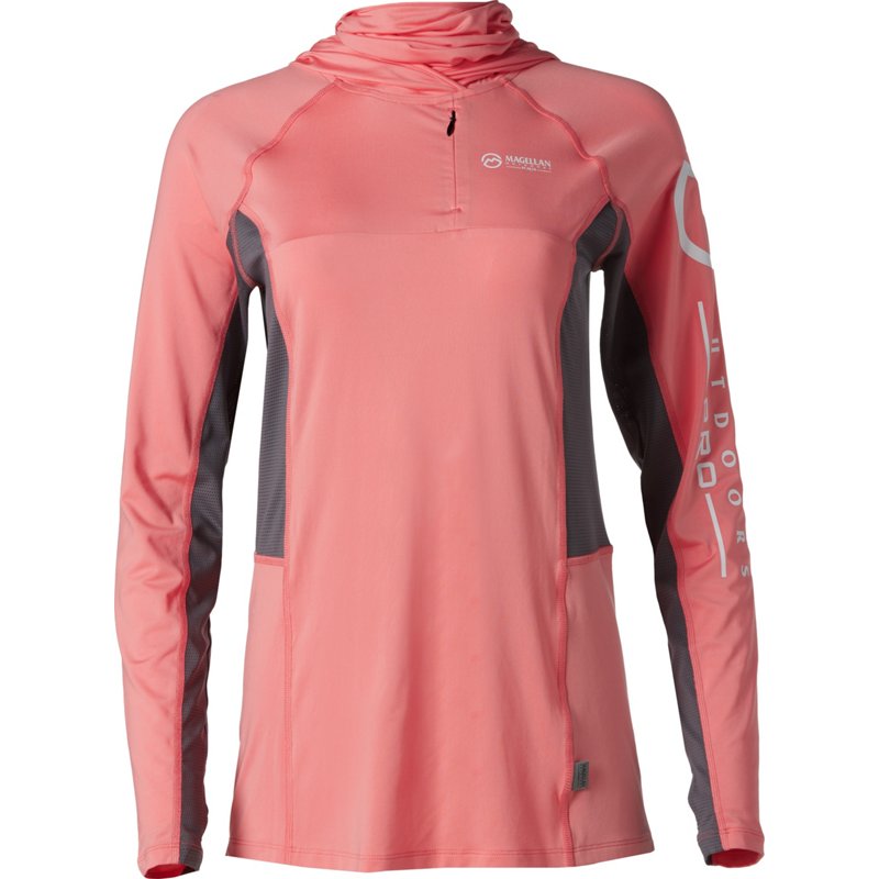 Magellan Outdoors Women's Pro Fish Gaiter Hoodie Salmon Rose, 2X-Large - Women's Fishing Tops at Academy Sports