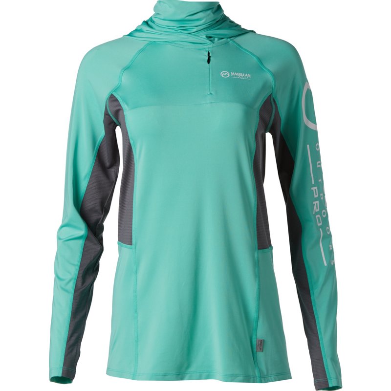 Magellan Outdoors Women's Pro Fish Gaiter Hoodie Florida Keys, X-Small - Women's Fishing Tops at Academy Sports