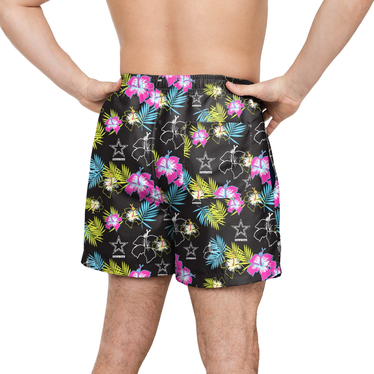 FOCO Men's Dallas Cowboys Neon Swim Trunks 5.5