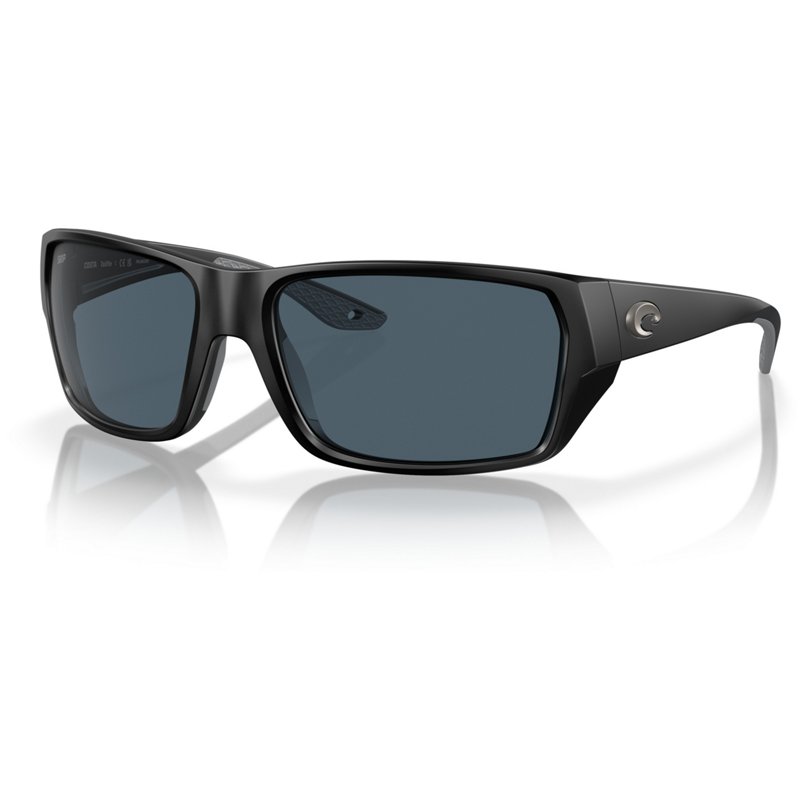 Costa Del Mar Costa Tailfin Polarized 580G Sunglasses Matte Black/Grey - Case Sunglasses at Academy Sports