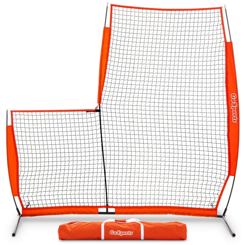 GoSports 7 ft x 7 ft L-Screen Black/Red - Baseball/Softball Accessories at Academy Sports