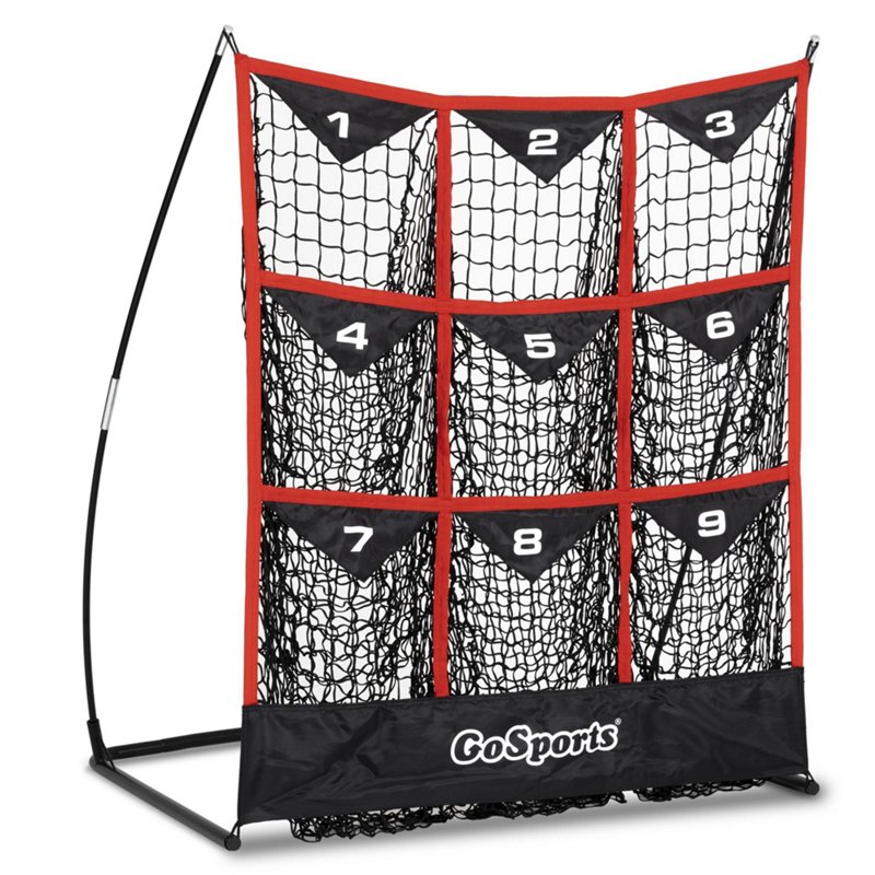 GoSports 9 Pocket Strike Zone Pitching Net Black/Red - Baseball/Softball Accessories at Academy Sports