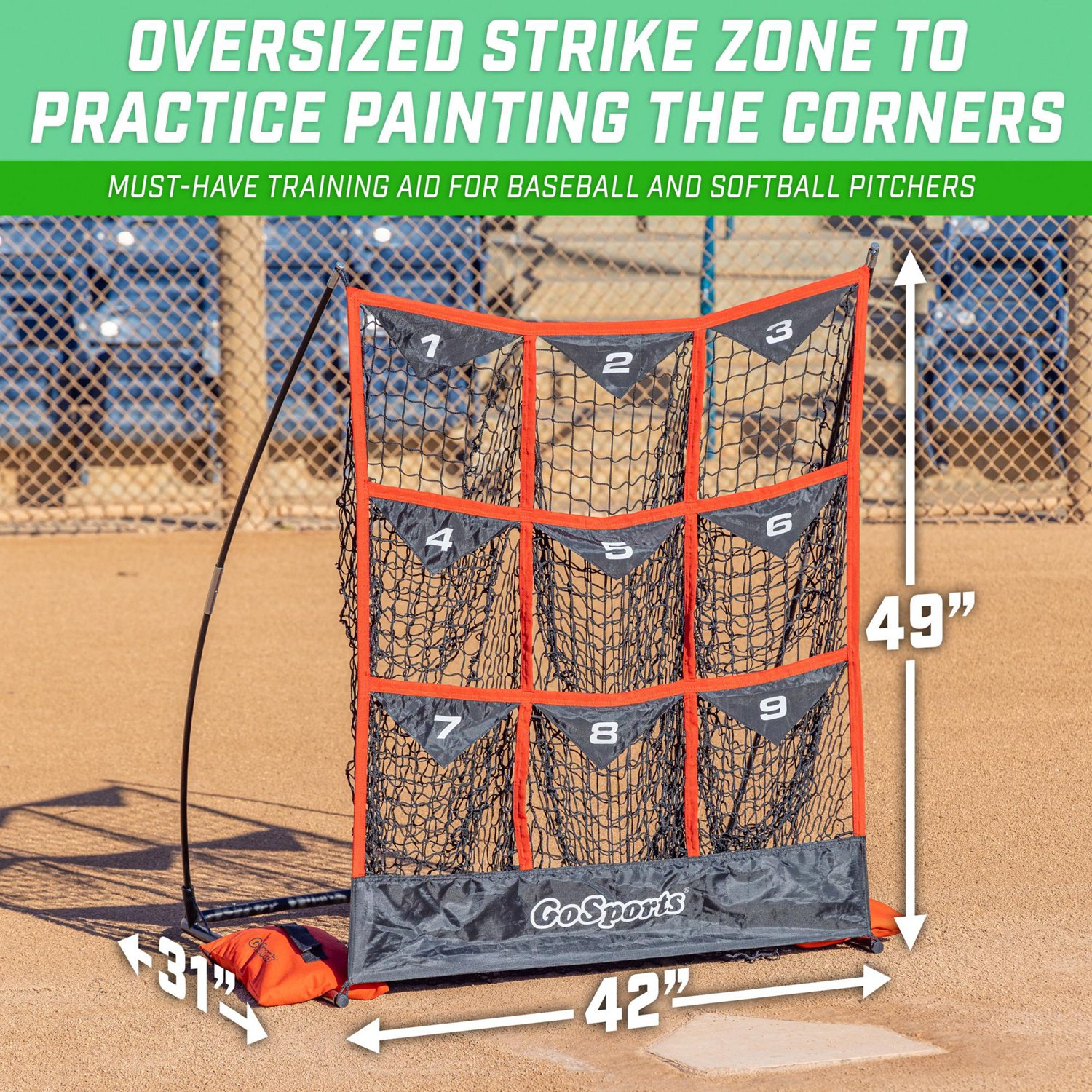 GoSports 9 Pocket Strike Zone Pitching Net                                                                                       - view number 2