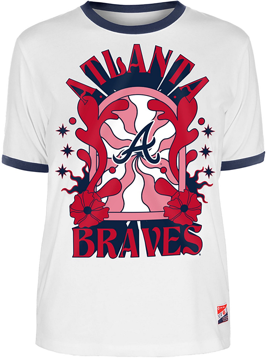 New Era Women's Braves Ringer Short Sleeve T-Shirt - view number 3