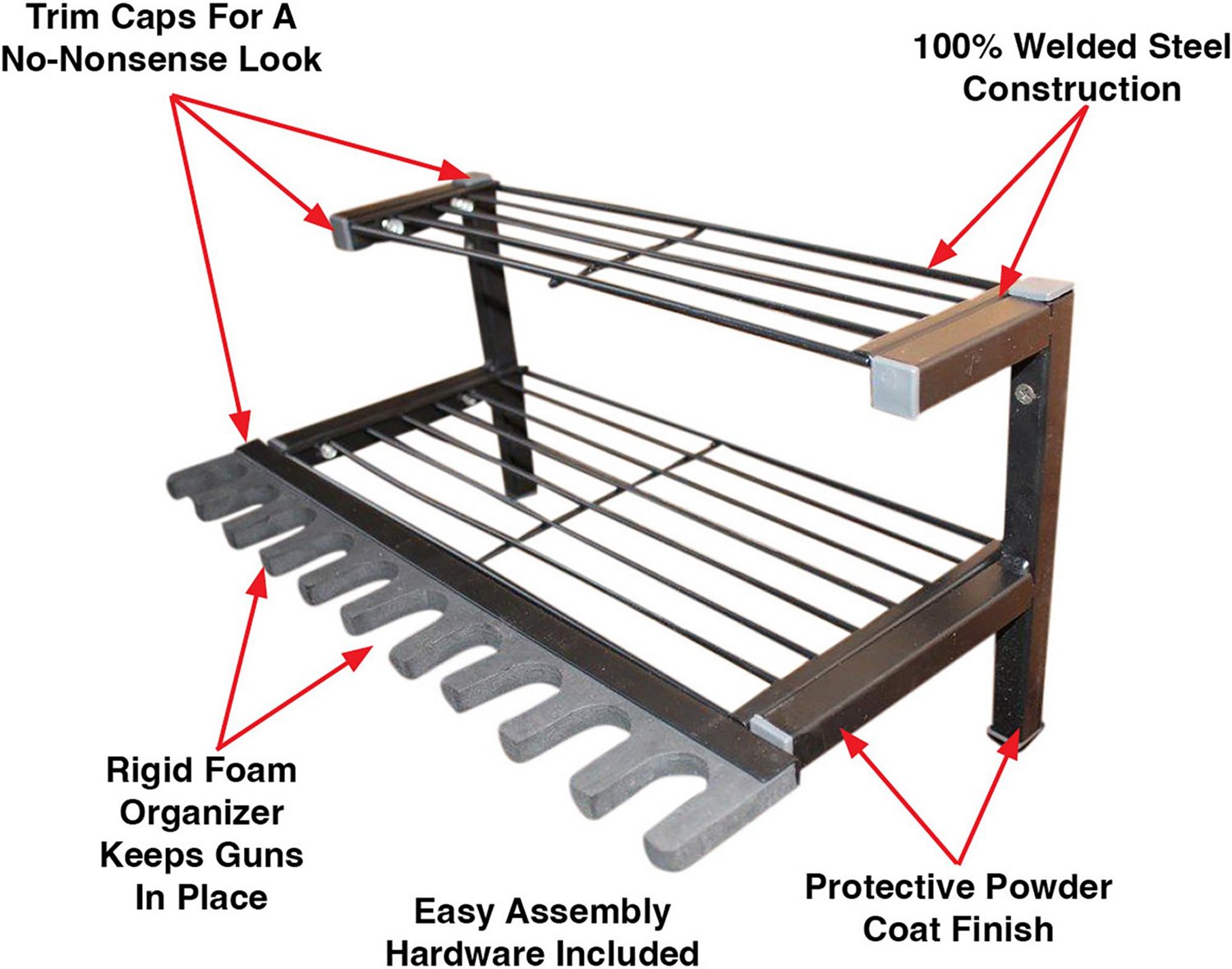 Hyskore 10 Gun Wall Mount Gun & Gear Rack - view number 5
