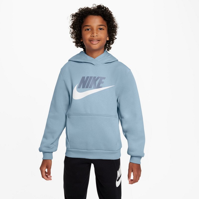 Nike Kids' Sportswear HBR Club Fleece Hoodie Light Armory Blue/Ashen Slate, X-Small - Boy's Fleece at Academy Sports