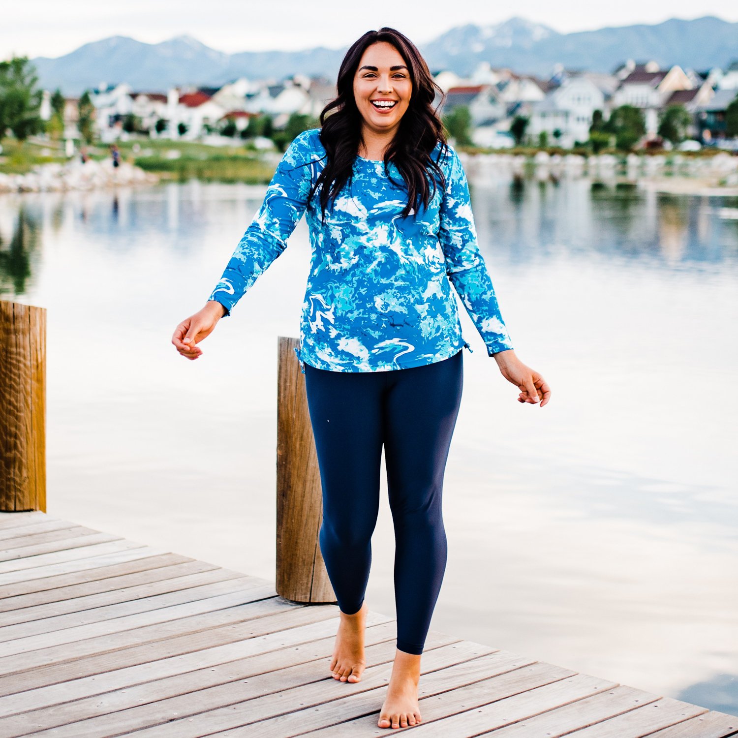 Calypsa Women's Long Plus-Size Swim Leggings - view number 3