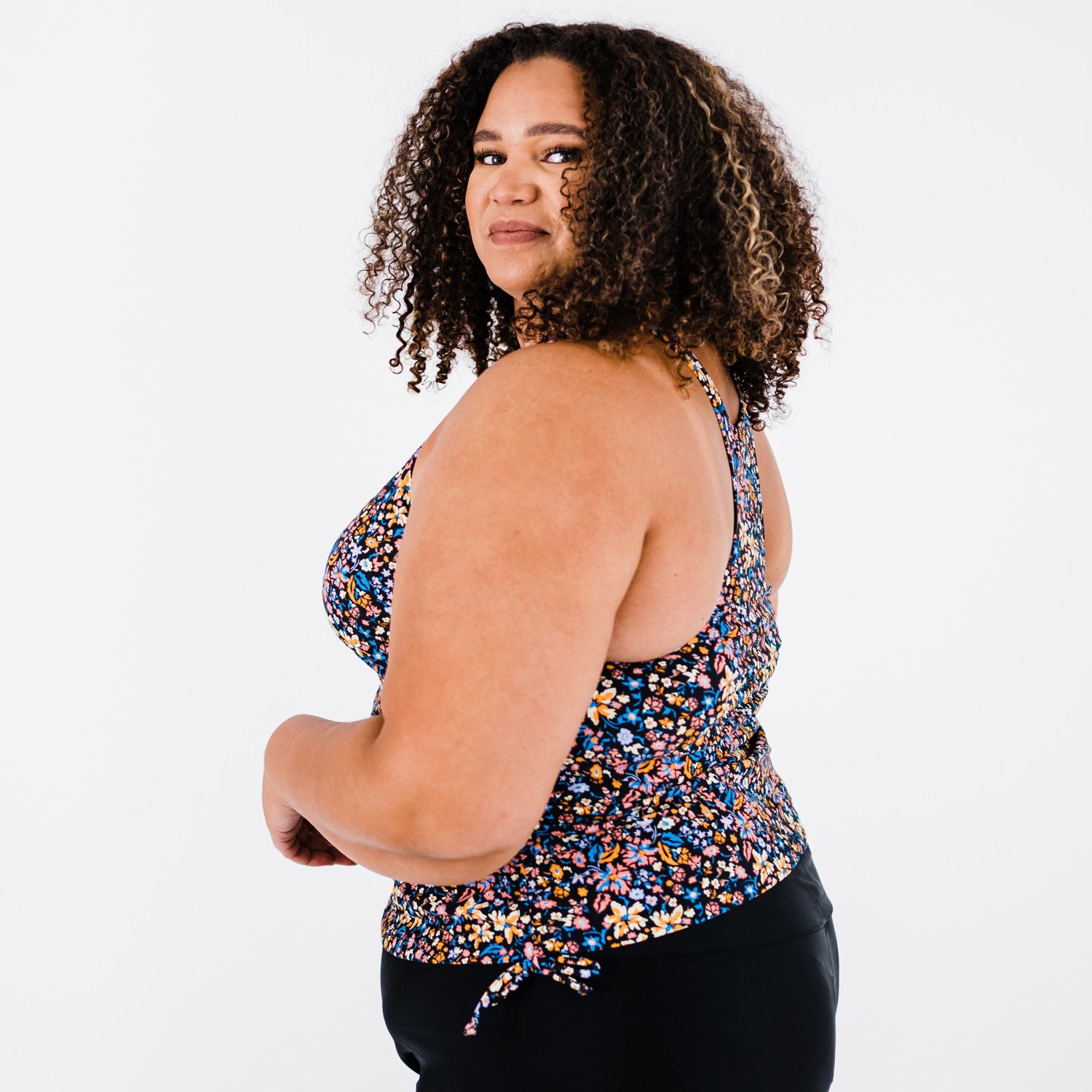 Calypsa Women's Maya Tankini Plus-Size Swim Top with Removable Cups - view number 3