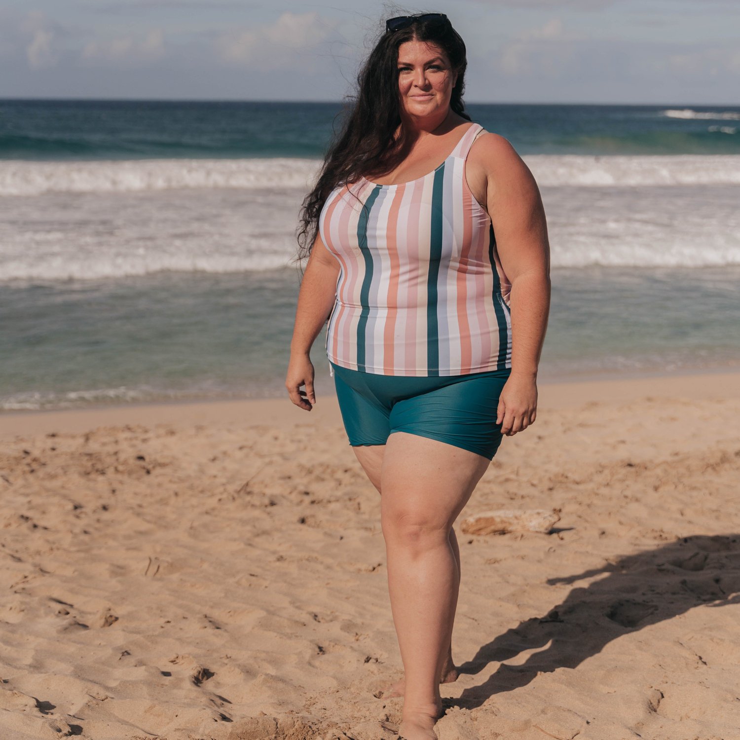 Calypsa Women's Maya Tankini Plus-Size Swim Top with Removable Cups - view number 3