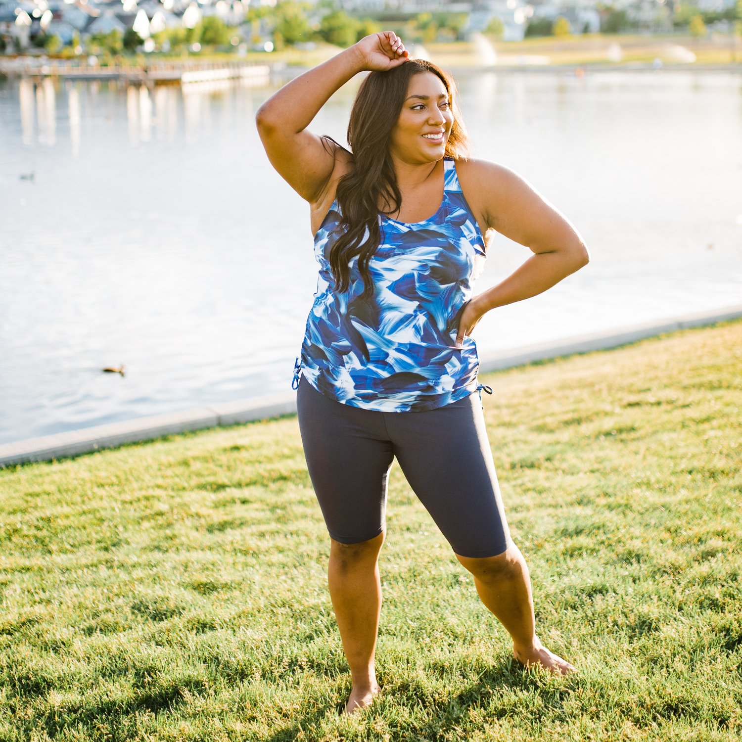 Calypsa Women's Maya Tankini Plus-Size Swim Top                                                                                  - view number 3