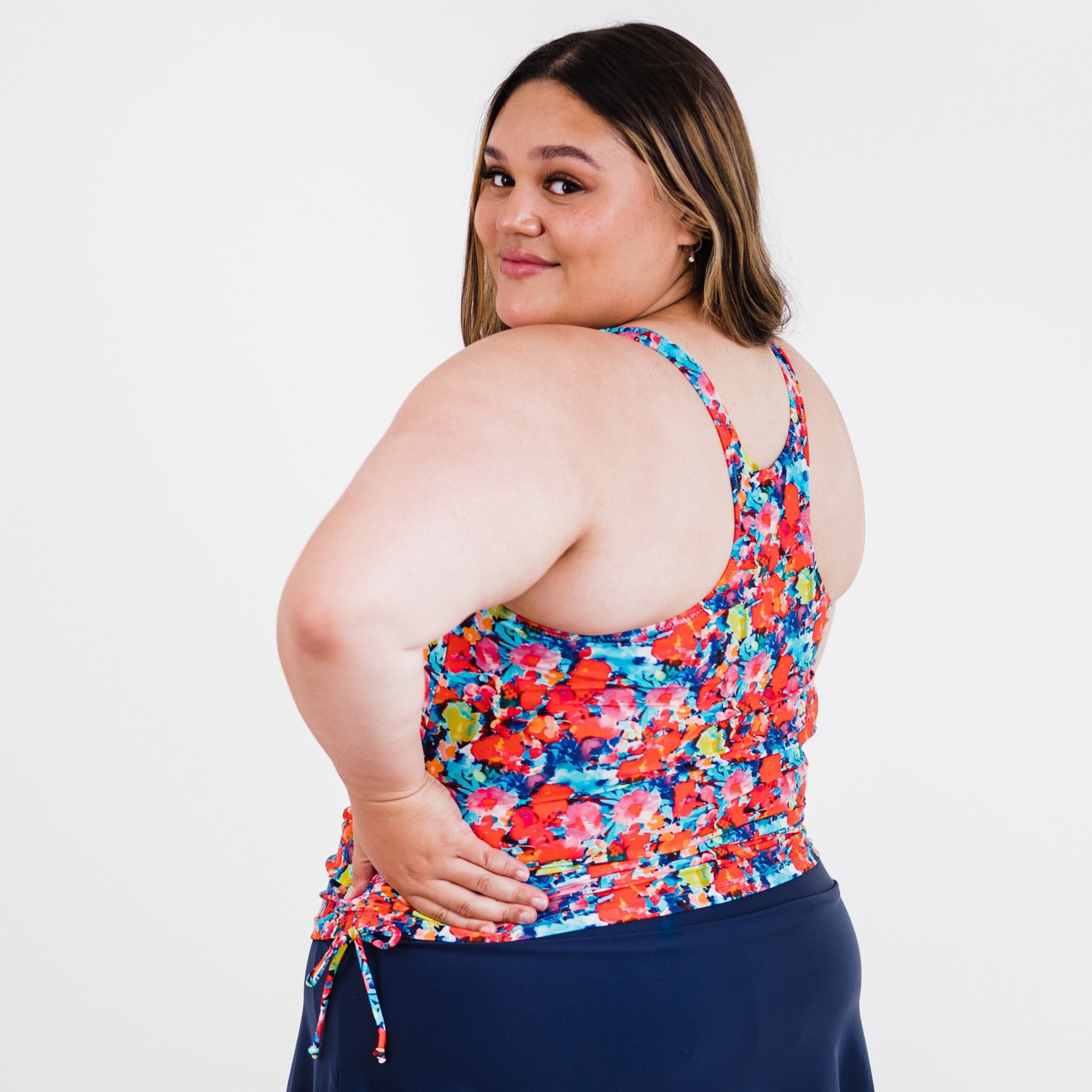 Calypsa Women's Maya Tankini Plus-Size Swim Top with Removable Cups - view number 3