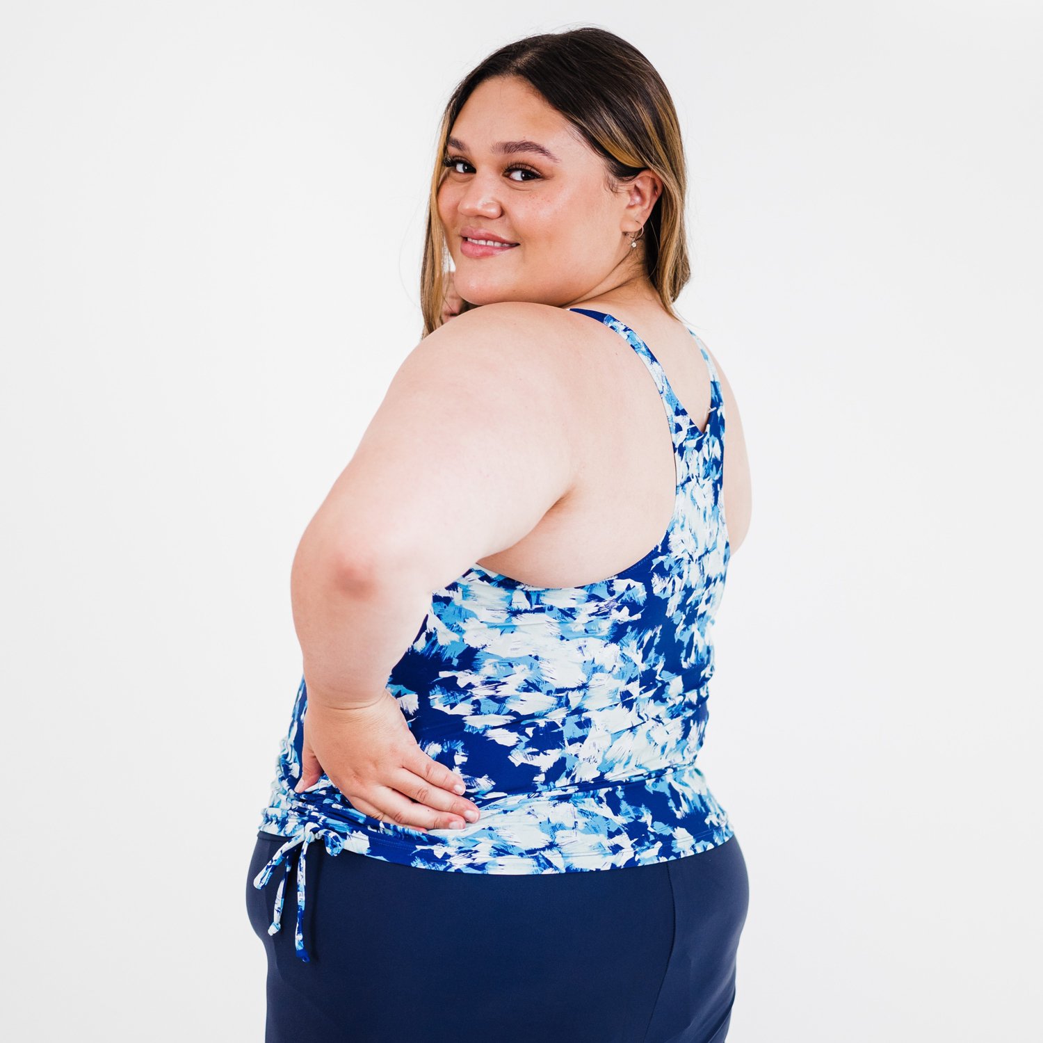 Calypsa Women's Maya Tankini Plus-Size Swim Top with Removable Cups - view number 3