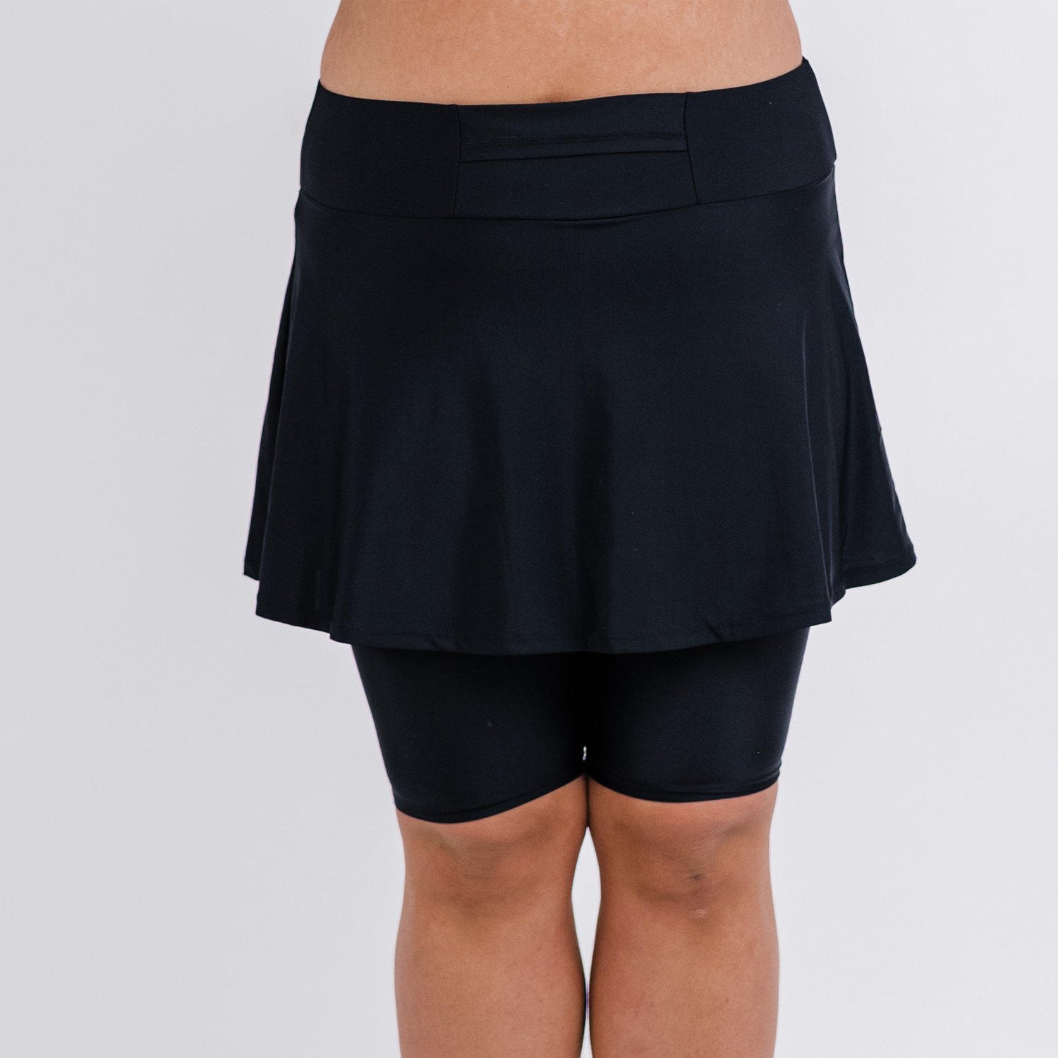 Calypsa Women's Midi Plus-Size Swim Skort