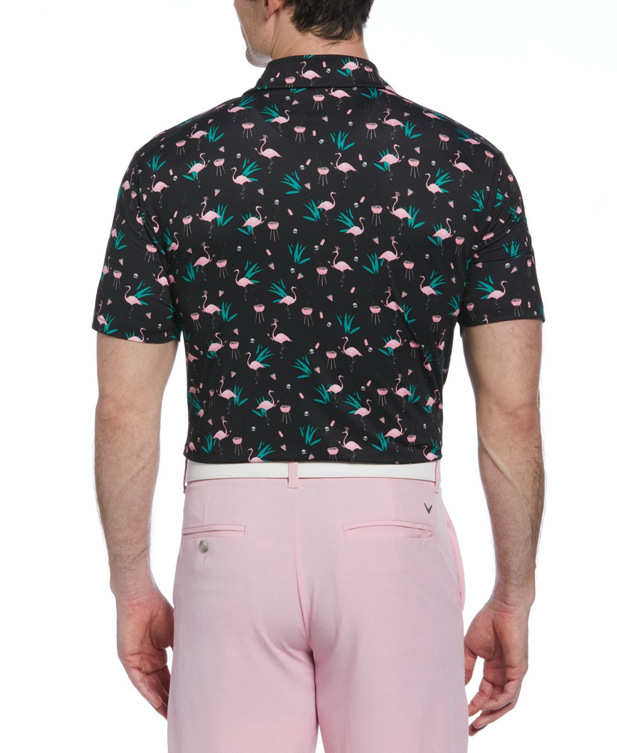 Callaway Mens All Over Flamingo Polo Shirt Academy