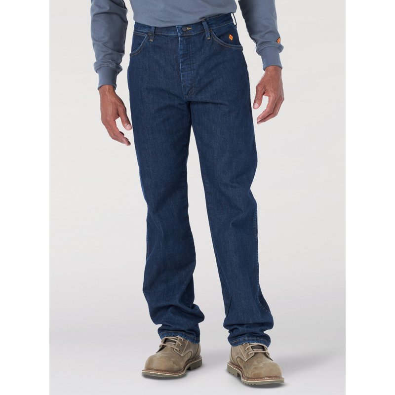 Wrangler Men's Riggs Workwear FR Original Fit Jean Dark Wash, 42" - Men's Work Bottoms at Academy Sports