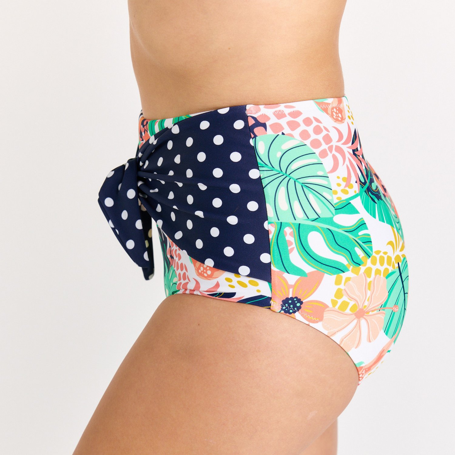 Calypsa Women's High-Waisted Bikini Bottom with Front Tie - view number 3