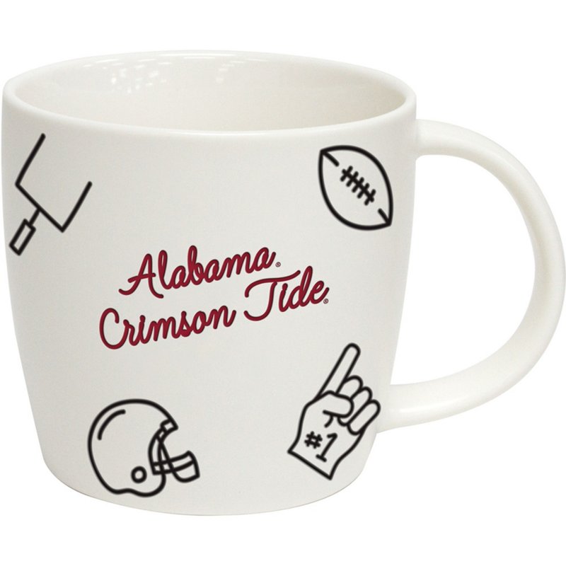 Logo Brands Alabama Crimson Tide 18 oz. Playmaker Mug White - NCAA Novelty at Academy Sports
