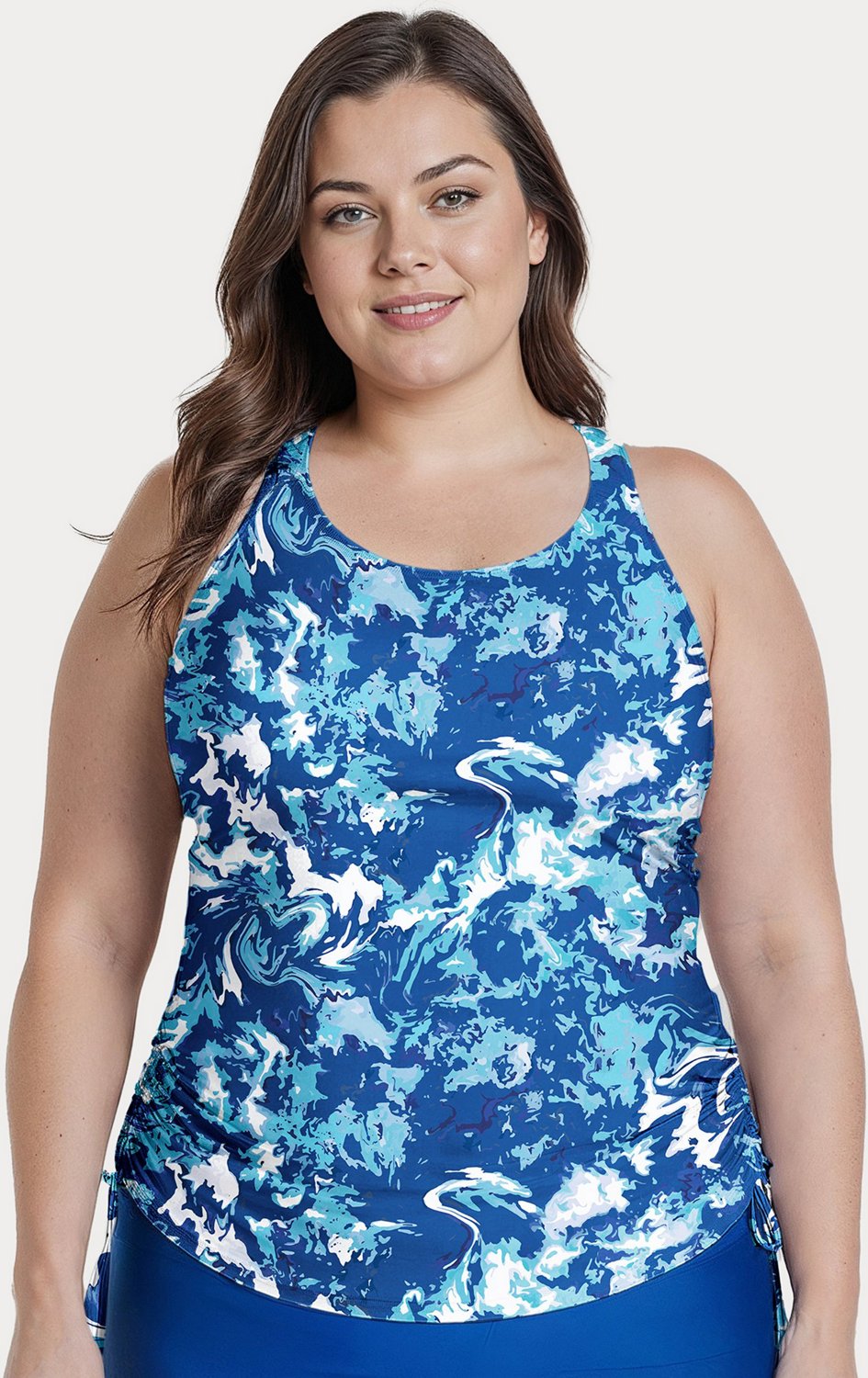 Calypsa Women's Maya Tankini Plus-Size Swim Top with Removable Cups ...