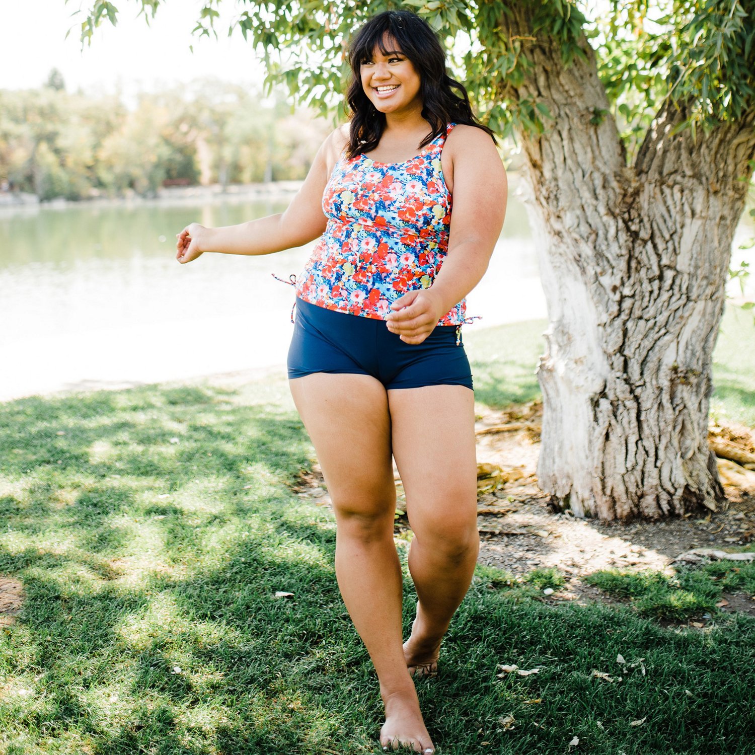 Calypsa Women's Maya Tankini Plus-Size Swim Top with Removable Cups - view number 4