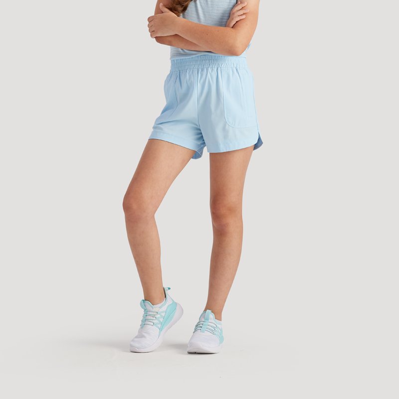 Freely Girls' Mira Shorts 3 in Clear Sky, Small - Girl's Athletic Shorts at Academy Sports