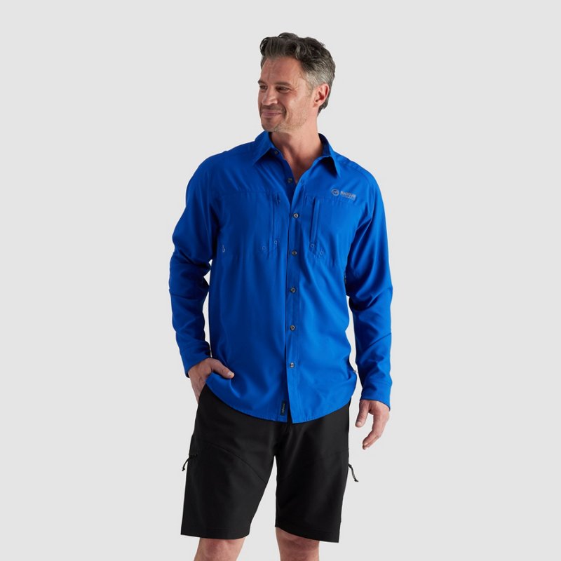 Magellan Outdoors Men's Pro Fish Jacob Wheeler Signature Pro Long Sleeve Shirt Blue, 2X-Large - Men's Fishing Tops at Academy Sports