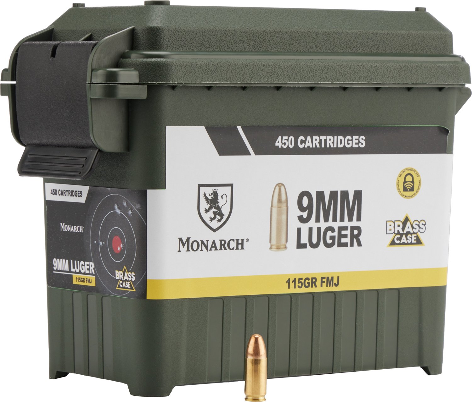 Monarch 9mm Luger 115-Grain FMJ Centerfire Ammunition - 450 Rounds