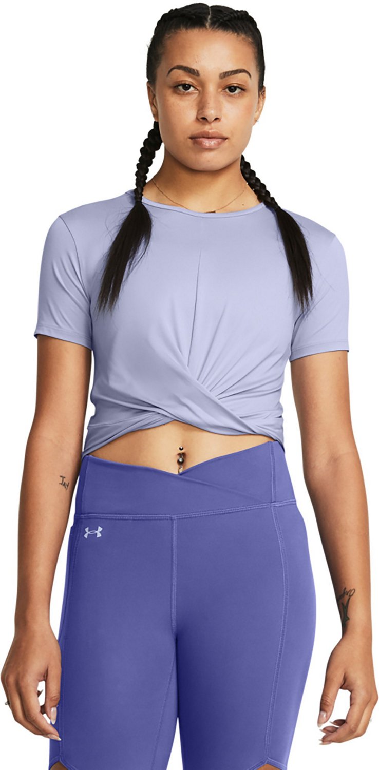 Under Armour Women s Motion Crossover Crop Short Sleeve T shirt White Black