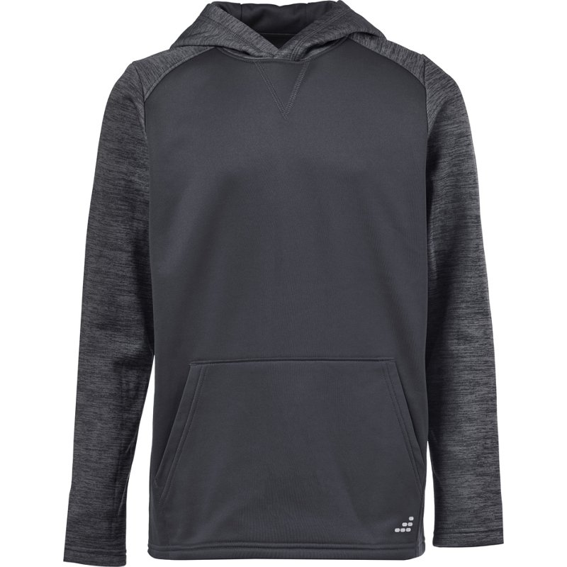 BCG Boys' Training Hthr Blocked Perf Fleece Hoodie Caviar, X-Large - Boy's Fleece at Academy Sports