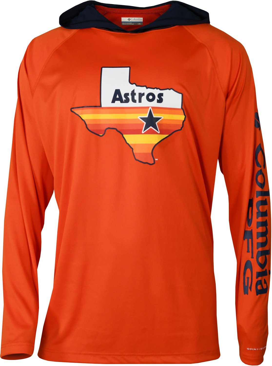 Columbia Sportswear Men's Houston Astros Lone Star State Terminal Tackle Hooded Long Sleeve Shirt