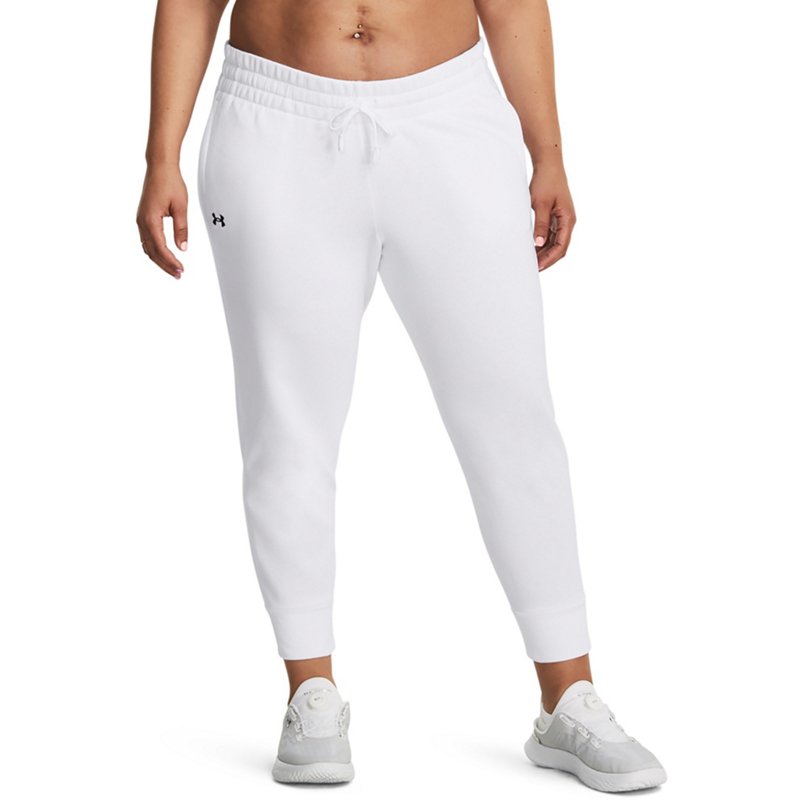 Under Armour Women's Rival Fleece Plus Size Jogger Pants White/Black, 2X - Women's Athletic Fleece at Academy Sports