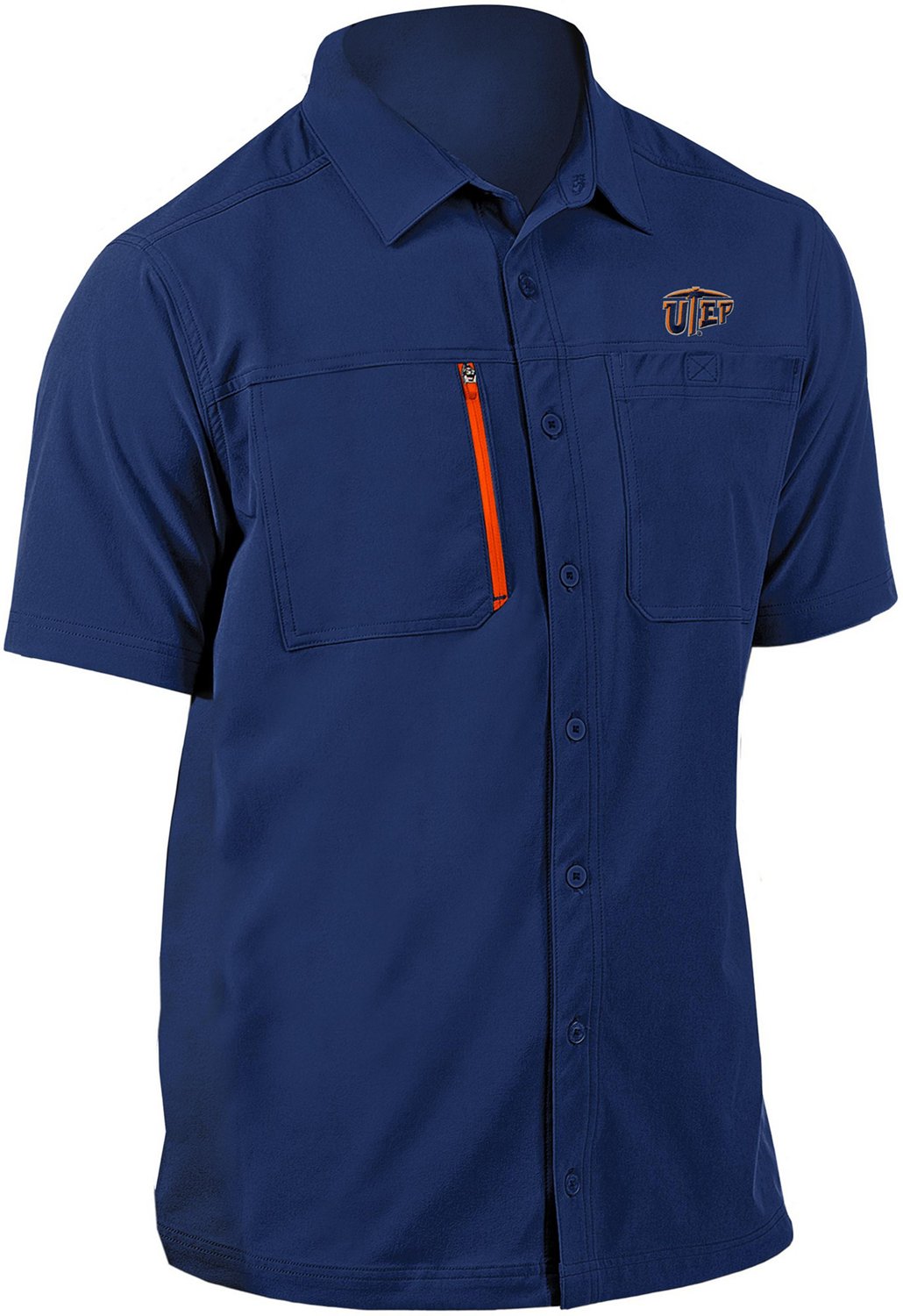 Antigua Men's University of Texas at El Paso Kickoff Woven Short Sleeve Fishing Shirt