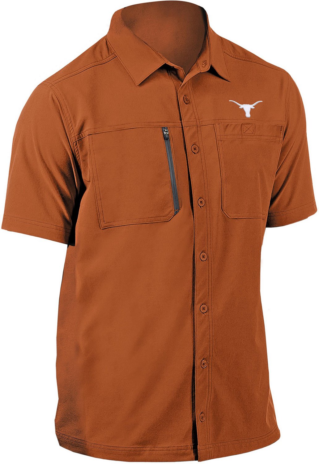 Antigua Men s University of Texas Kickoff Limited Edition Woven Fishing Shirt Academy