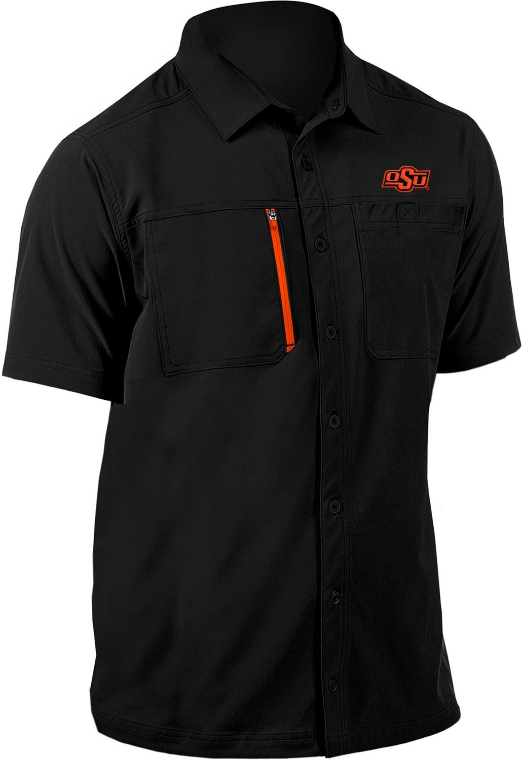 Antigua Men’s Oklahoma State University Kickoff Limited Edition Woven Fishing Shirt - view number 2