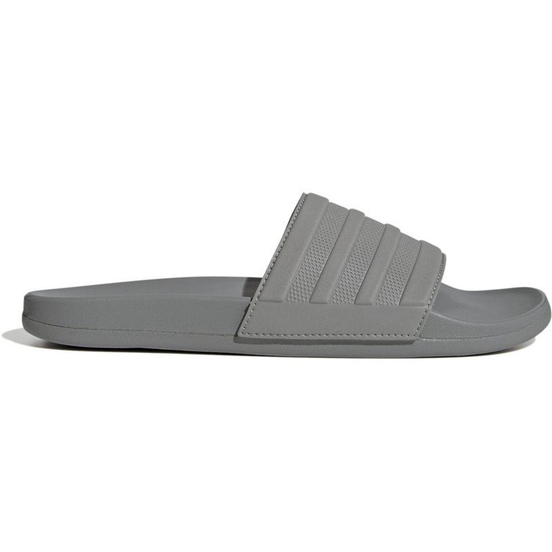 adidas Men's Adilette Cloudfoam Plus Swim Slides Grey, 9 / 10 - Soccer Slides at Academy Sports