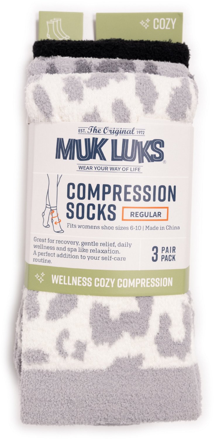 Muk Luks Women's Cozy Compression Crew Socks 3 Pack                                                                              - view number 5