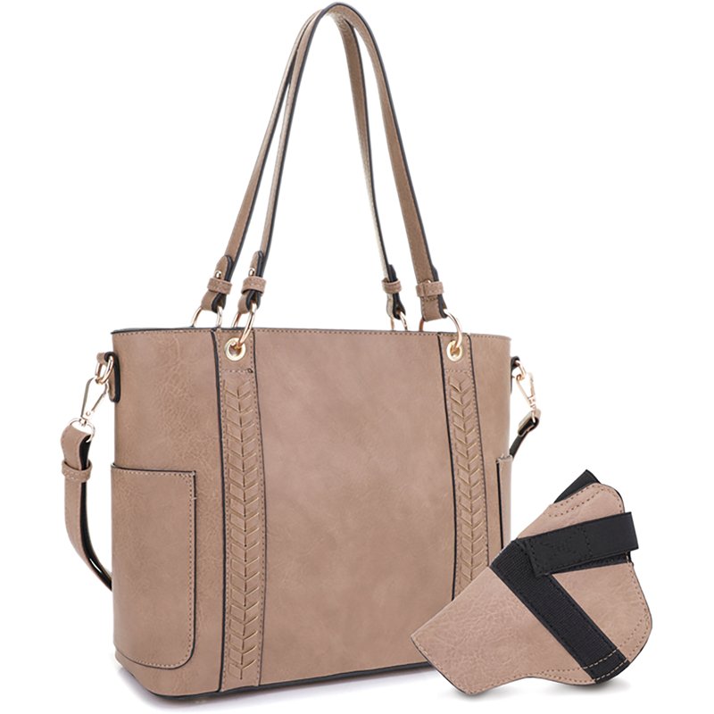 Jessie & James Austin Whipstitching Concealed Carry Lock and Key Tote Bag Taupe - Gun Cases And Racks at Academy Sports