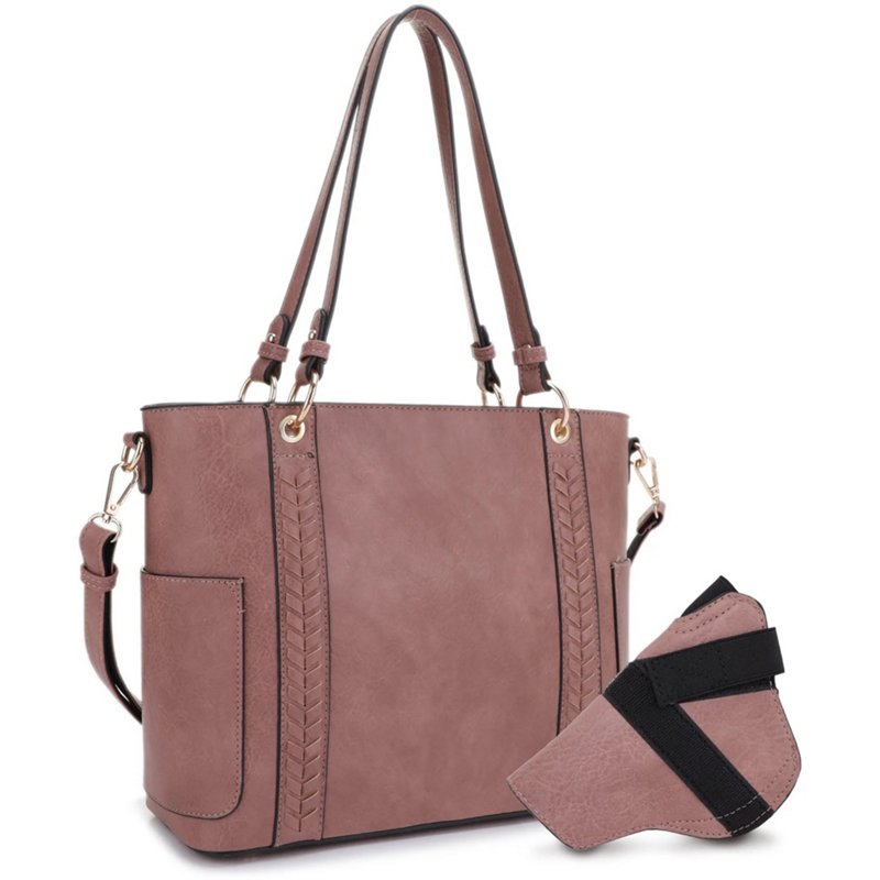 Jessie & James Austin Whipstitching Concealed Carry Lock and Key Tote Bag Mauve - Gun Cases And Racks at Academy Sports