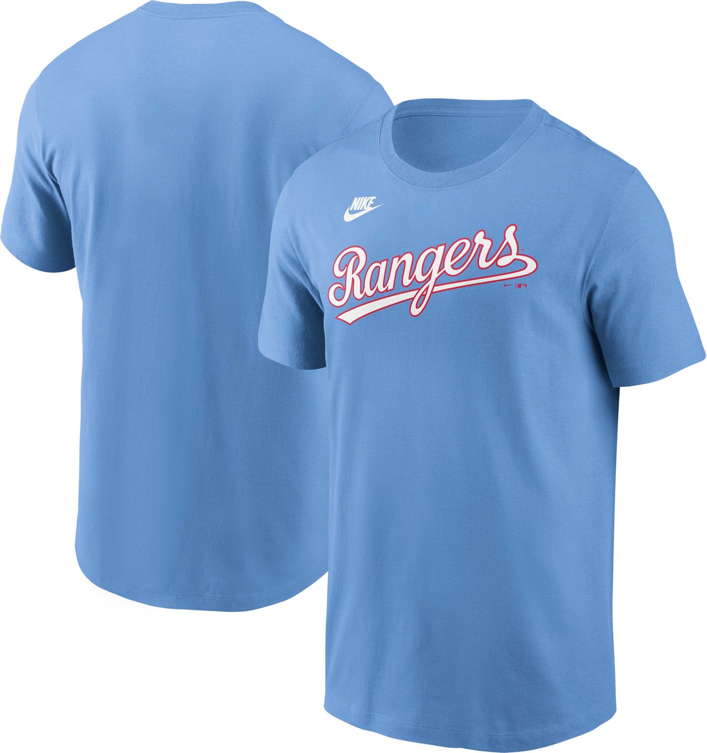 Nike Men's Texas Rangers Coop Wordmark Graphic T-shirt