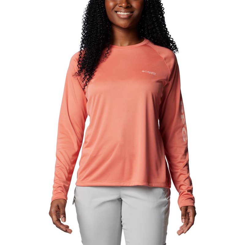 Columbia Sportswear Women's Tidal Tee II Long Sleeve T-Shirt Orange, Large - Women's Fishing Tops at Academy Sports