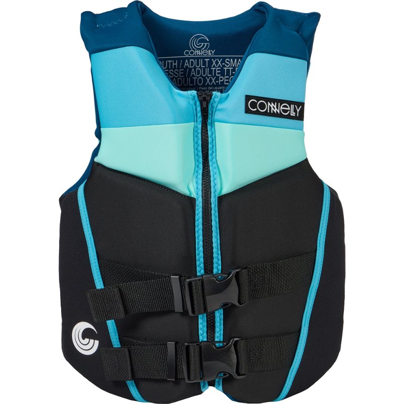 Connelly Juniors' V-Back Life Vest Black/Bright Blue - Life Vests at Academy Sports
