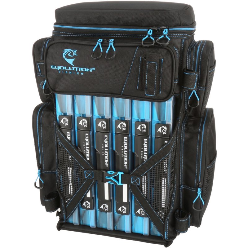 Evolution Fishing 3700 Drift Series Tackle Backpack Blue - Soft Tackle Bags at Academy Sports