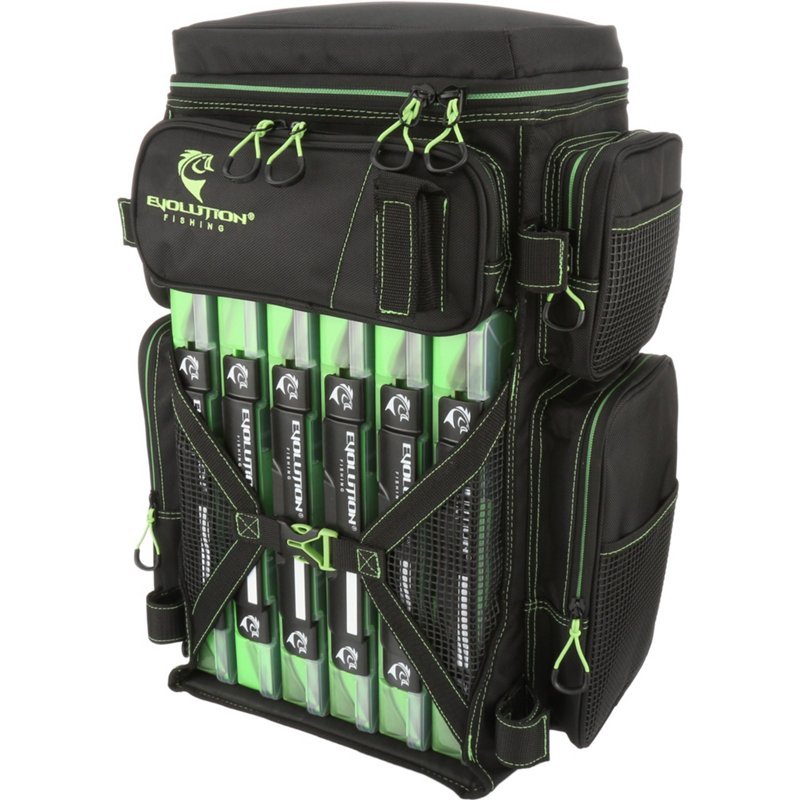 Evolution Fishing 3700 Drift Series Tackle Backpack Green - Soft Tackle Bags at Academy Sports