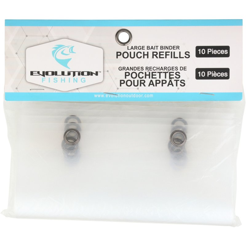 Evolution Fishing Large Bait Binder Pouch Refills 10-Pack Clear - Soft Tackle Bags at Academy Sports