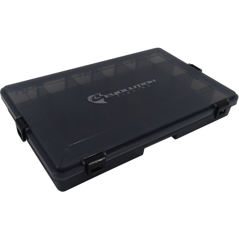 Evolution Fishing 3700 Green Latch Waterproof 4-Latch Tackle Tray Black/Black - Hard Tackle Boxes at Academy Sports