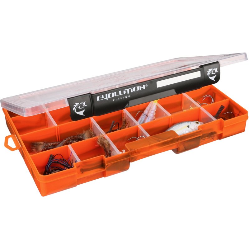 Evolution Fishing 3700 Drift Series Tackle Tray Black/Bright Orange - Hard Tackle Boxes at Academy Sports
